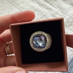 Sophisticated Silver Ring with Blue Gemstone